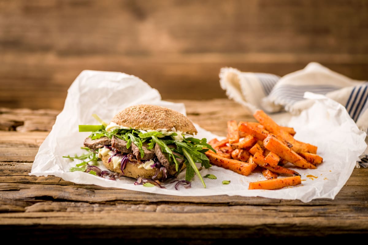 Steak-Sandwich mit Wasabi-Mayonnaise