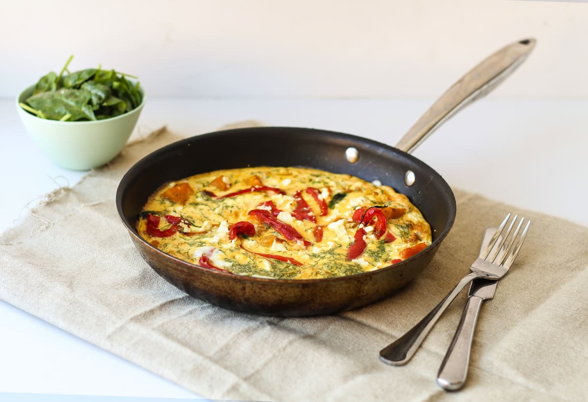 Roast Pumpkin & Capsicum Frittata with Dill