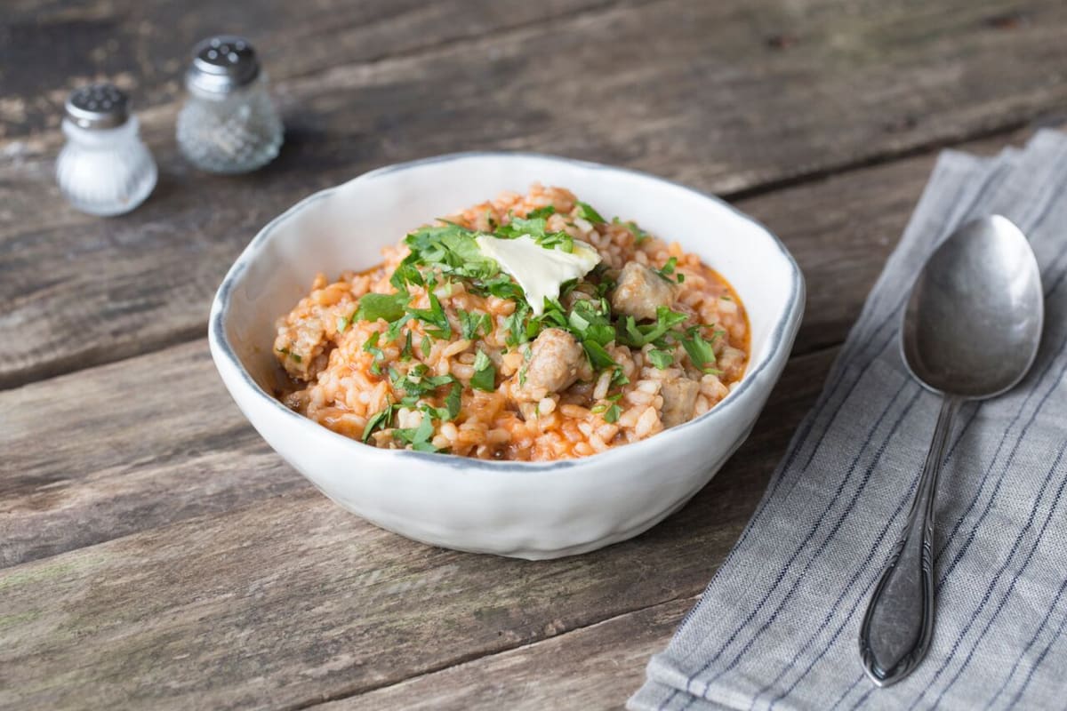 Herby Sausage Risotto