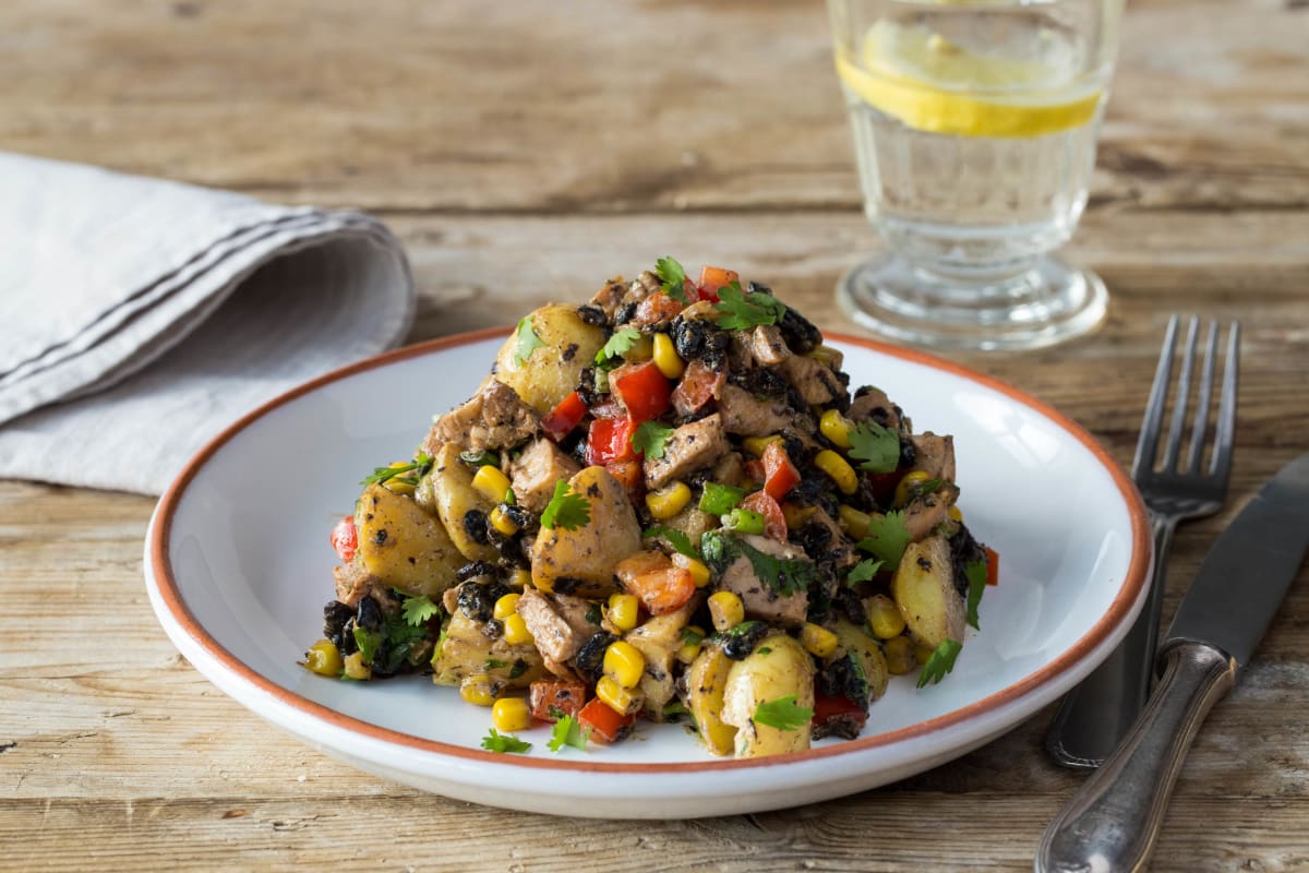 Black Bean Salad with Barbecue Chicken