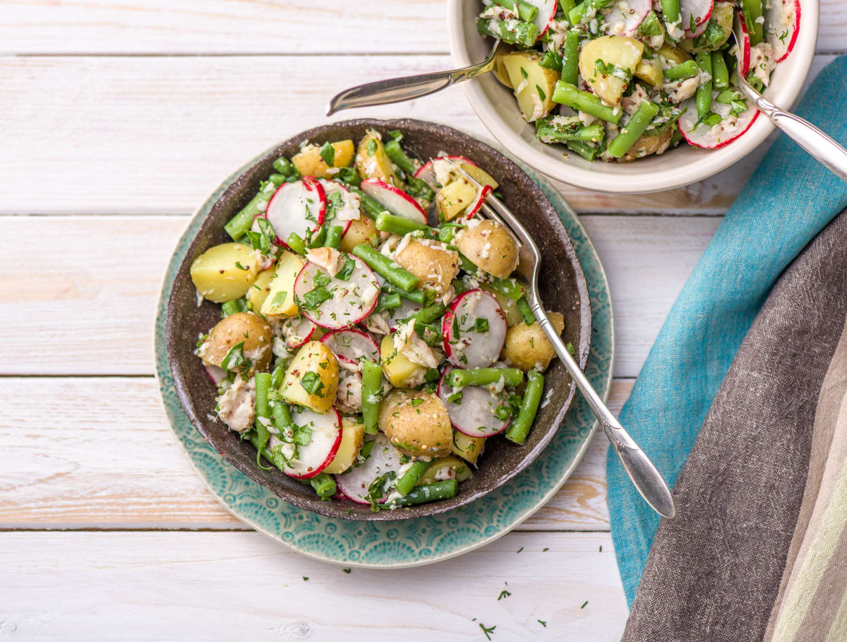 Hollandse salade met gerookte forel