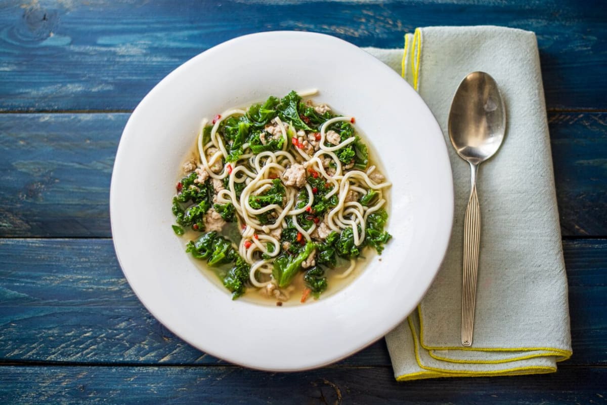 Spicy Pork & Kale Soup