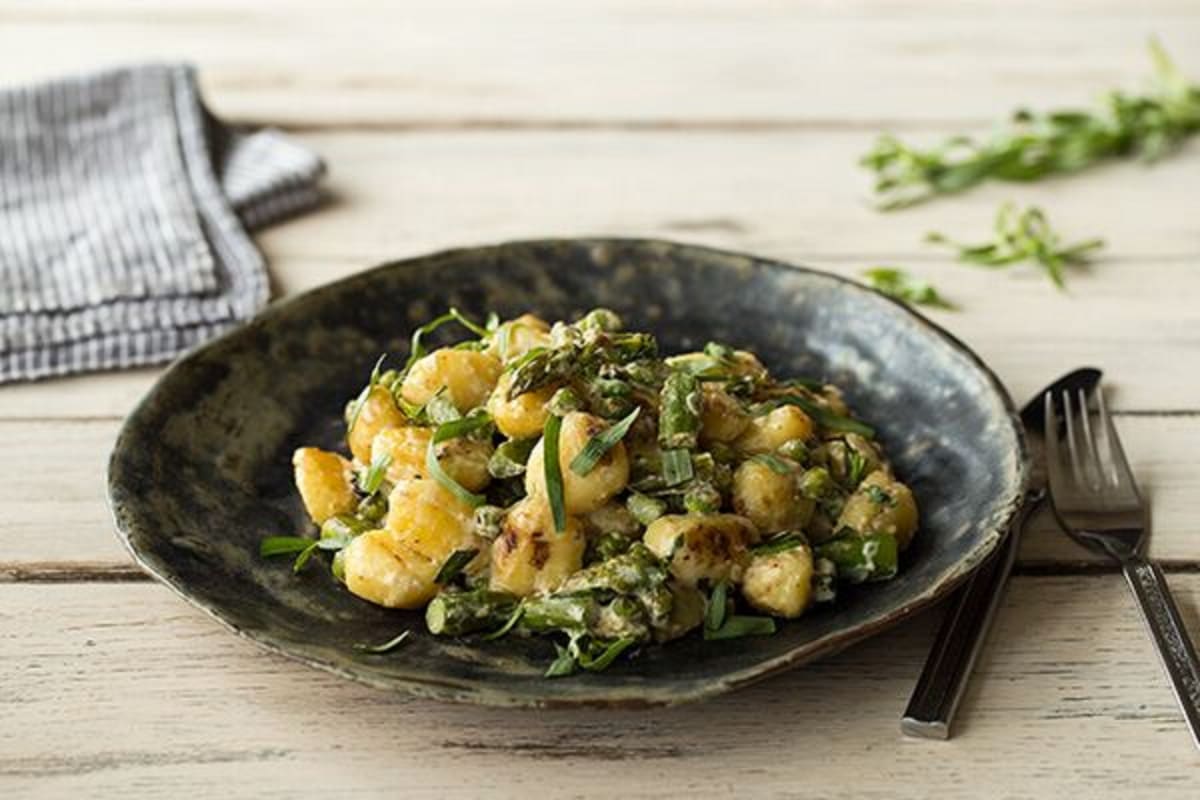 Pea and Asparagus Gnocchi