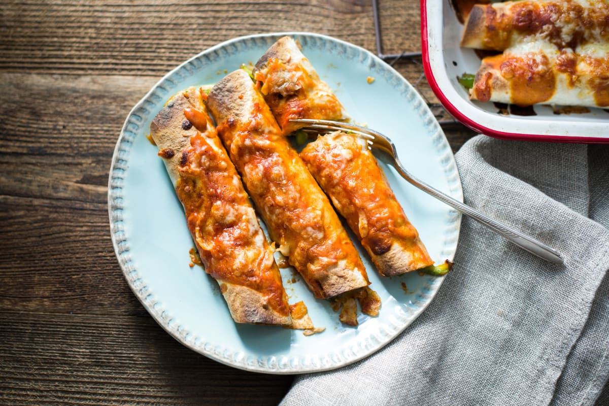 Skillet Seitan Enchiladas