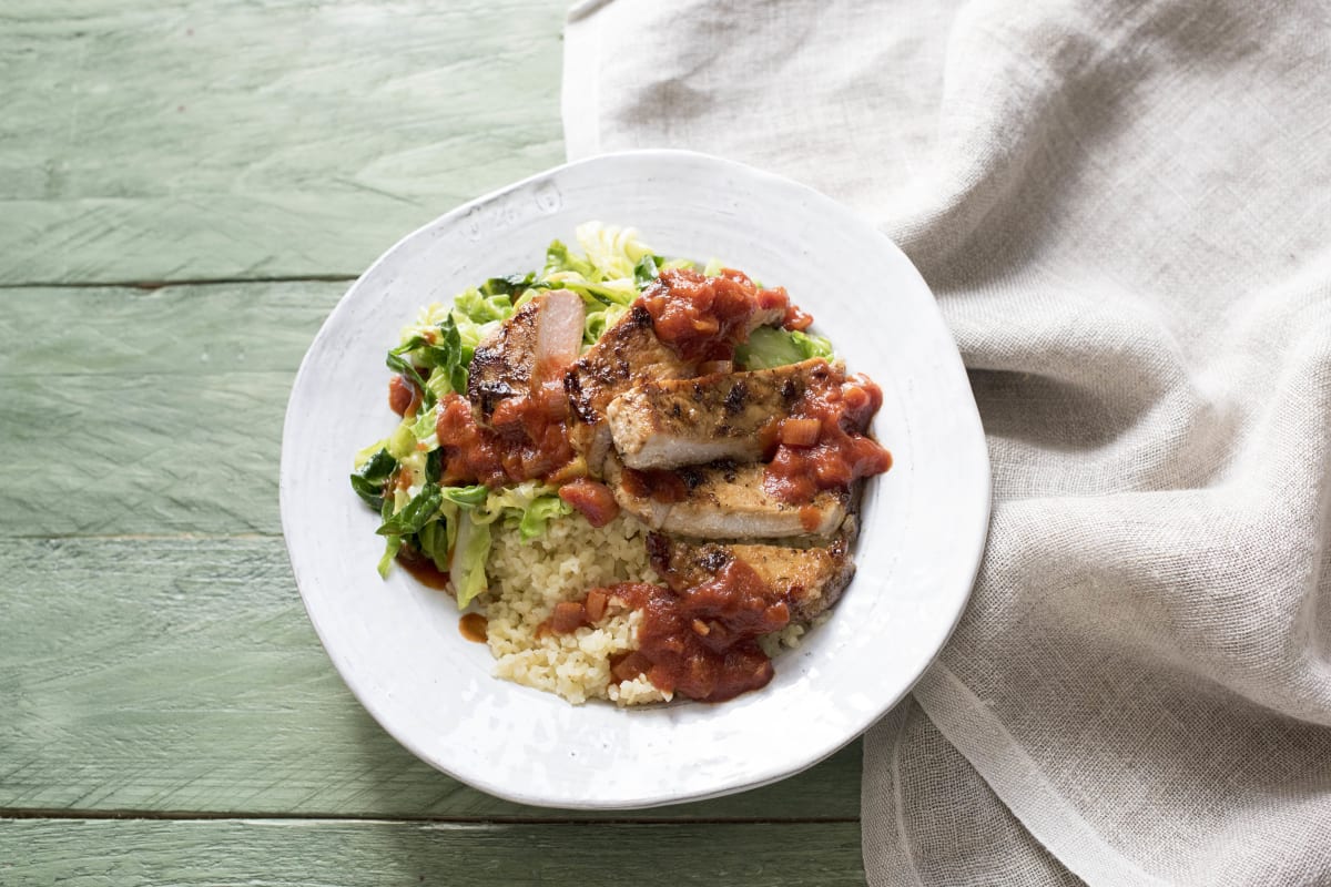 Cajun Pork with Bulgur Wheat