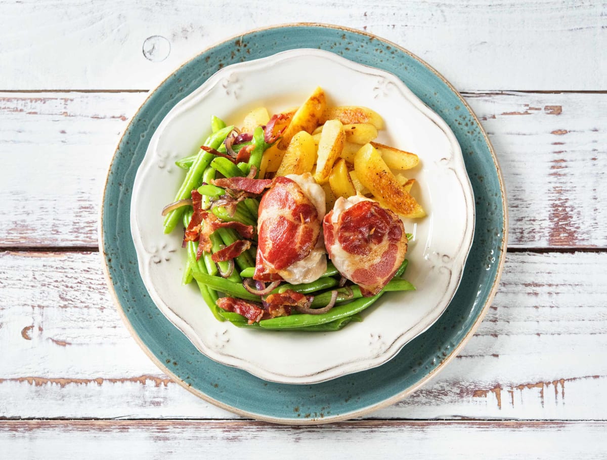 Poulet à la coppa di parma et pommes de terre