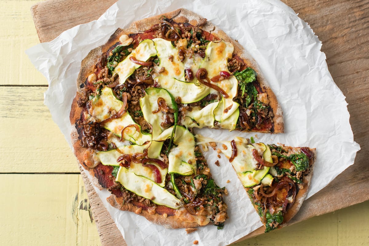 Beef and Caramelized Onion Pizza
