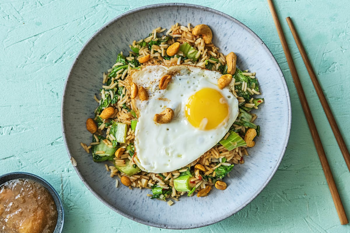 Riz basmati à l’am-choï et au chutney de mangue