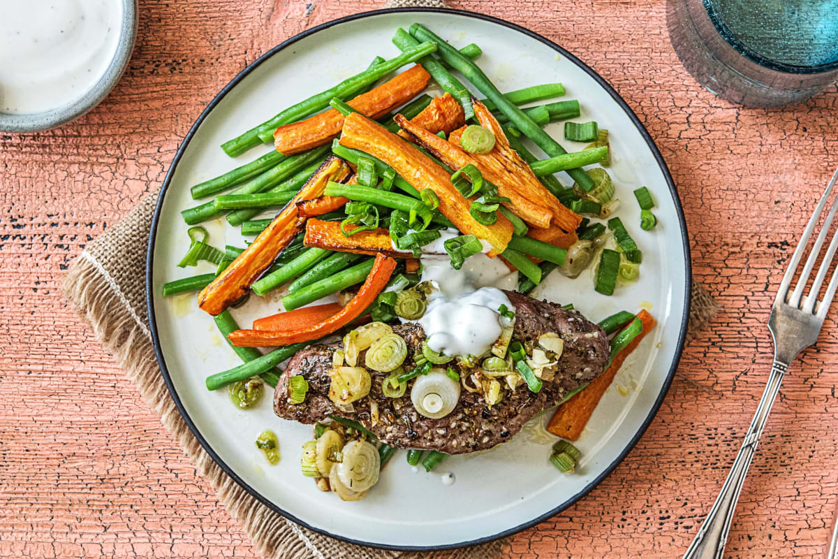 Mit Zatar marinierte Rindshüftsteaks