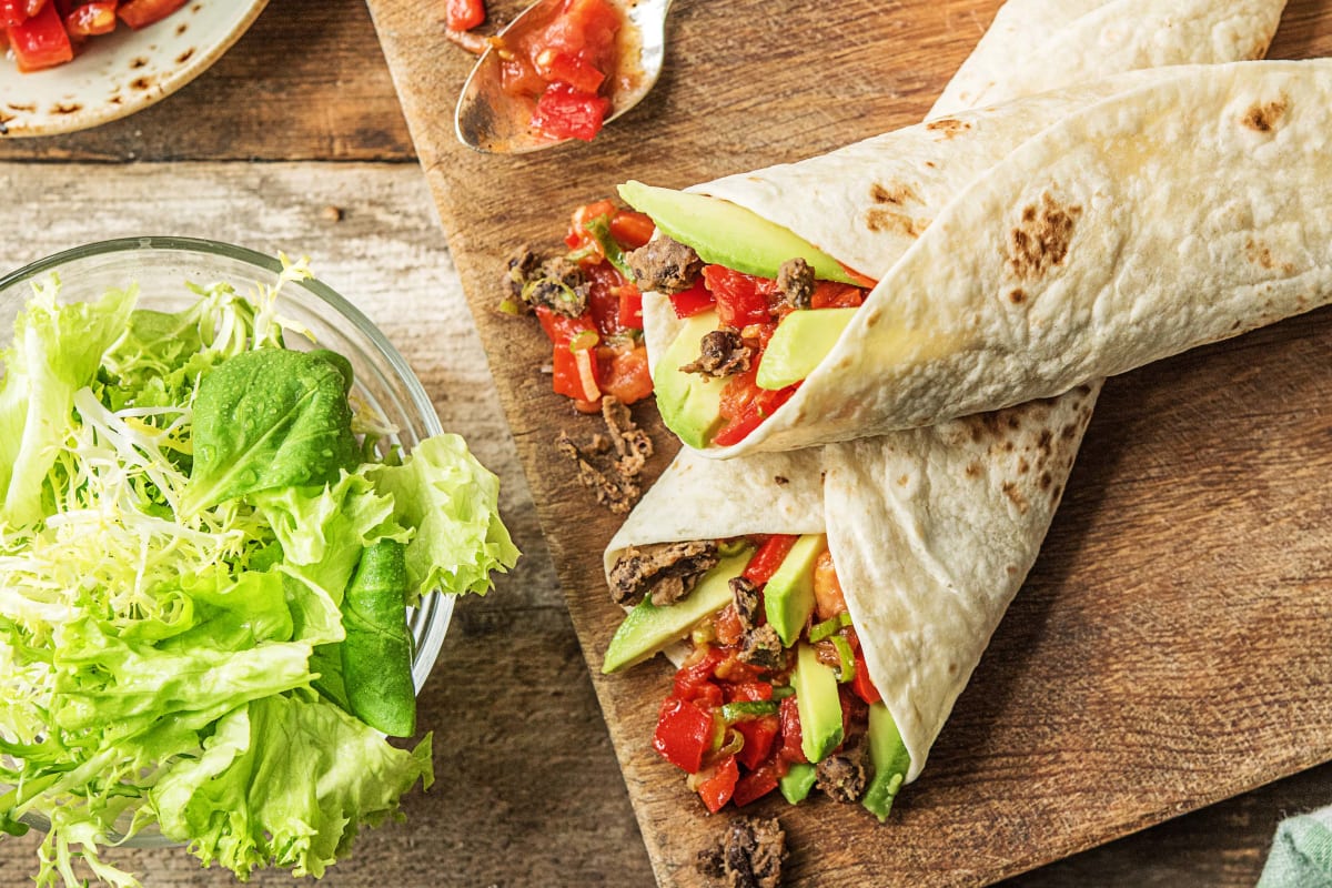 Wraps mit BBQ-Bohnenmus,