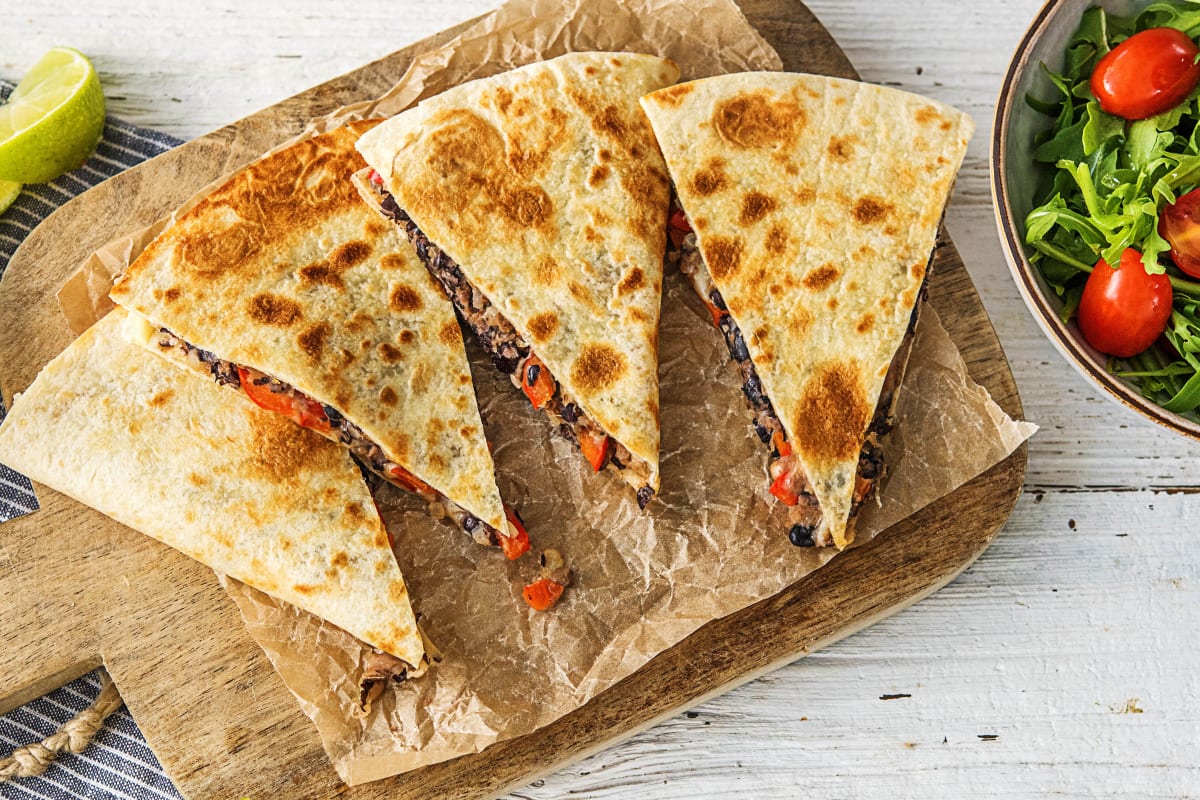 Bell Pepper and Black Bean Quesadillas