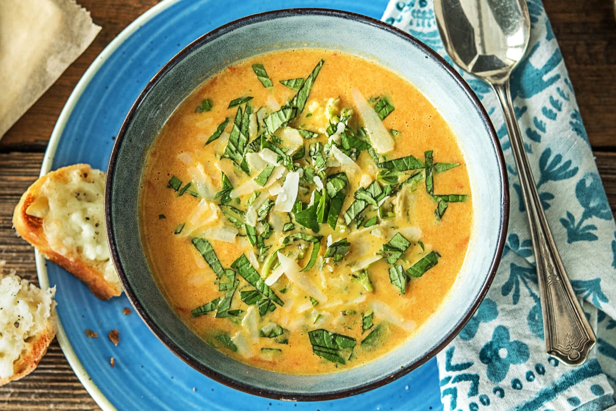 Scharfe Tomaten-Paprika-Suppe