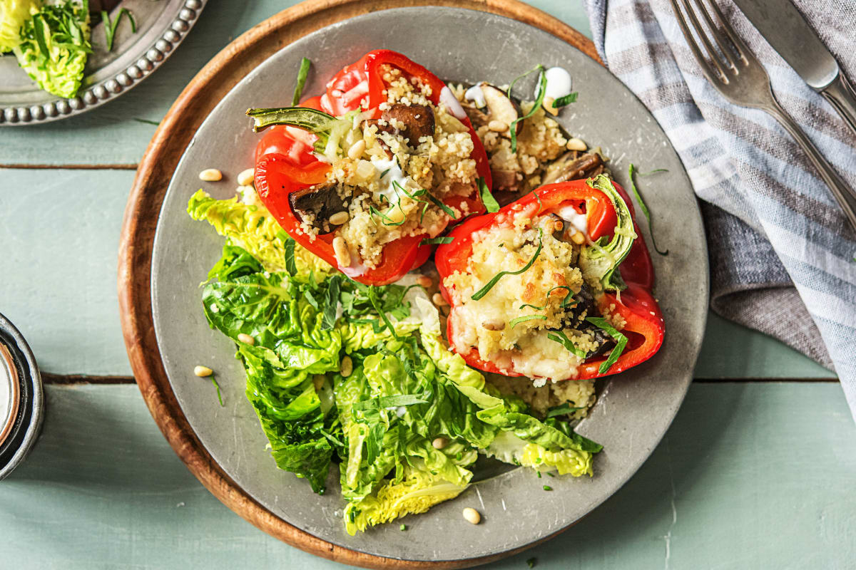 Gefüllte Ofenpaprika mit Cheddar