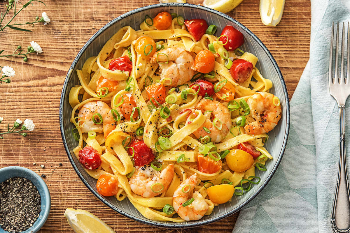 Creamy Shrimp Tagliatelle