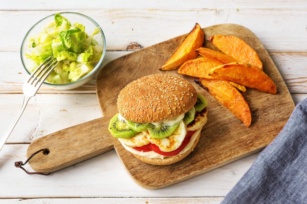 Kiwi-Halloumi-Burger