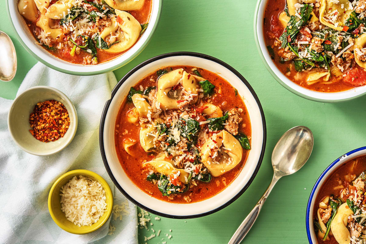 Tomatoey Tortelloni Soup