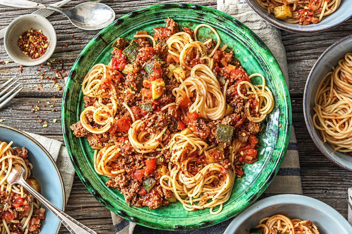 Quick Beef Ragù Spaghetti