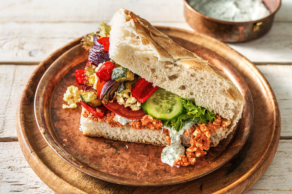 Veggie-Döner mit Ofengemüse im Fladenbrot