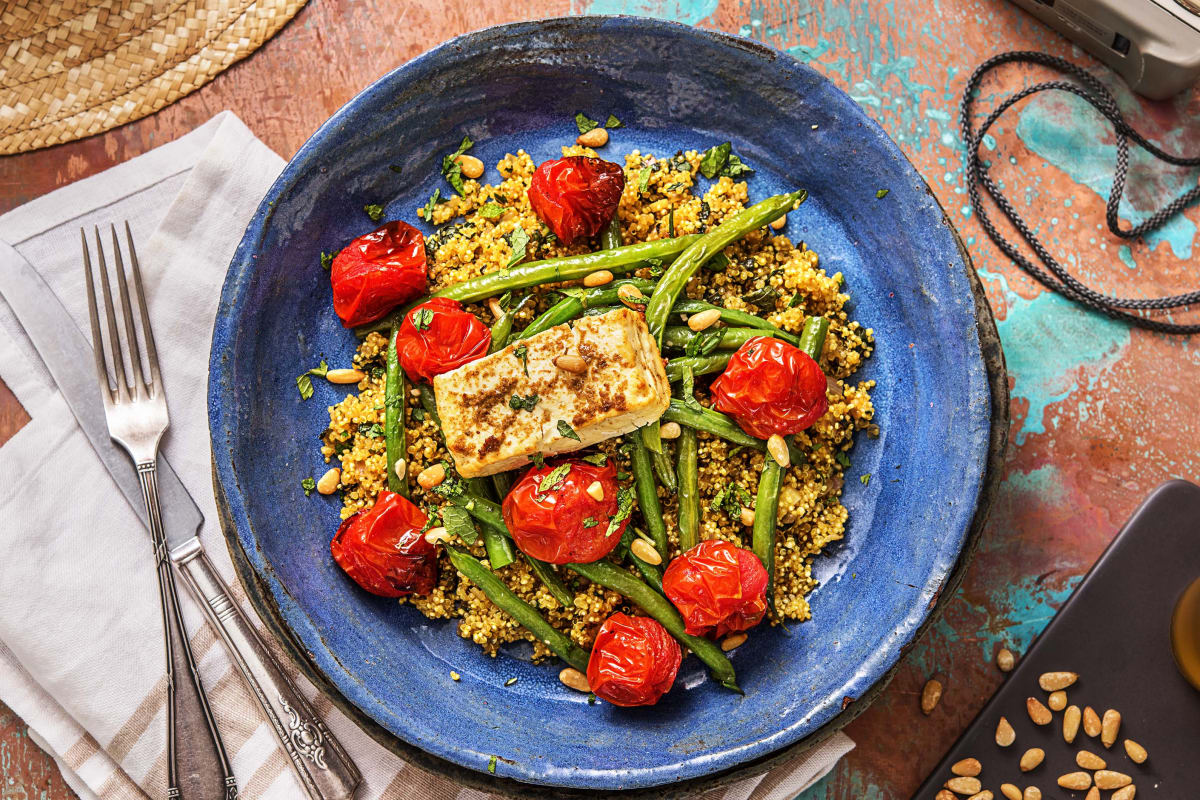 Ras el hanout-quinoa met feta uit de oven