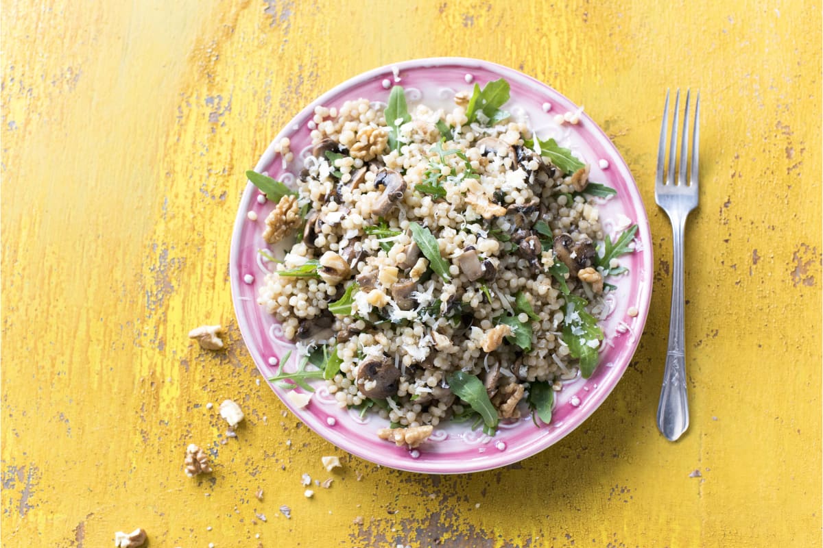 Couscous perlé aux champignons et au gruyère