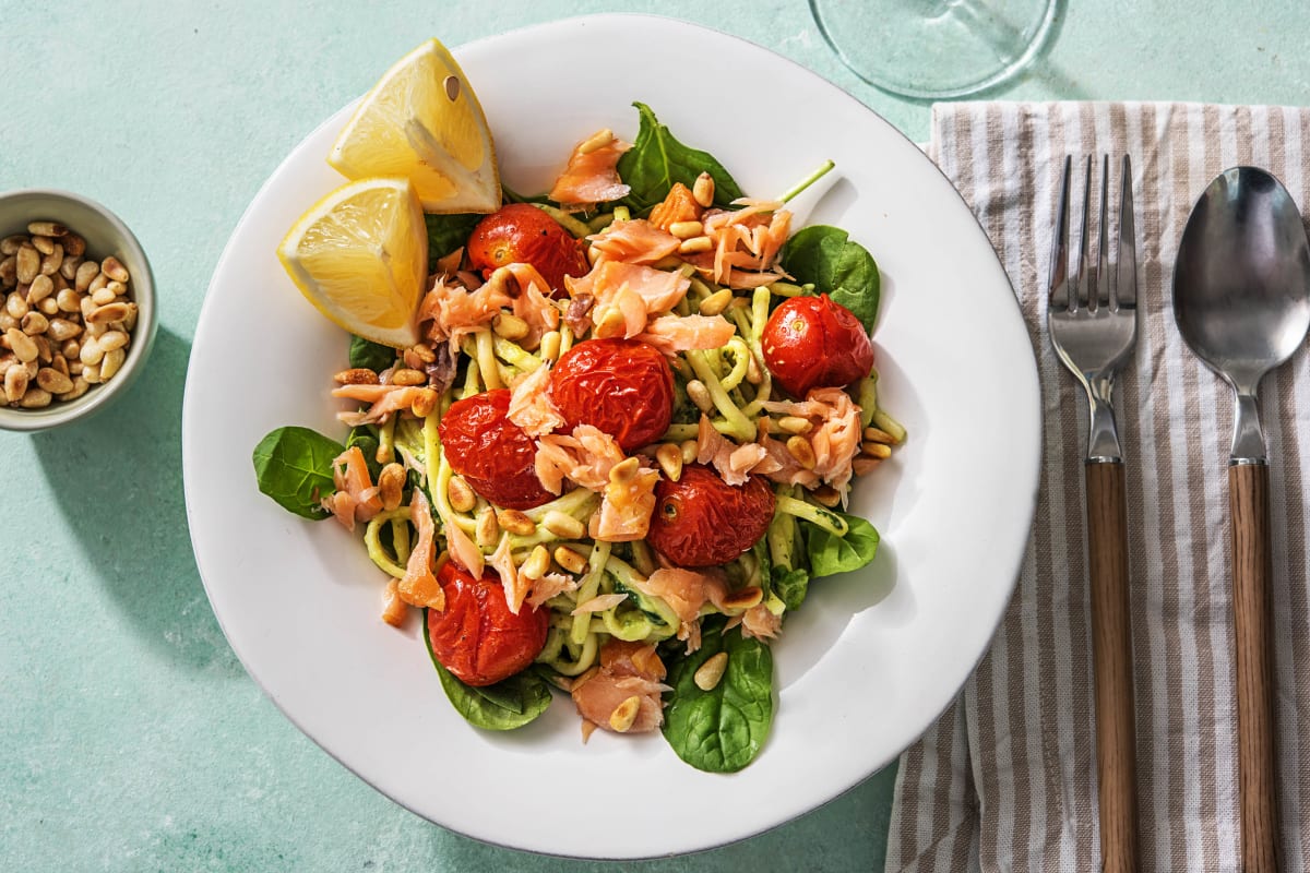 Linguine au saumon fumé à chaud