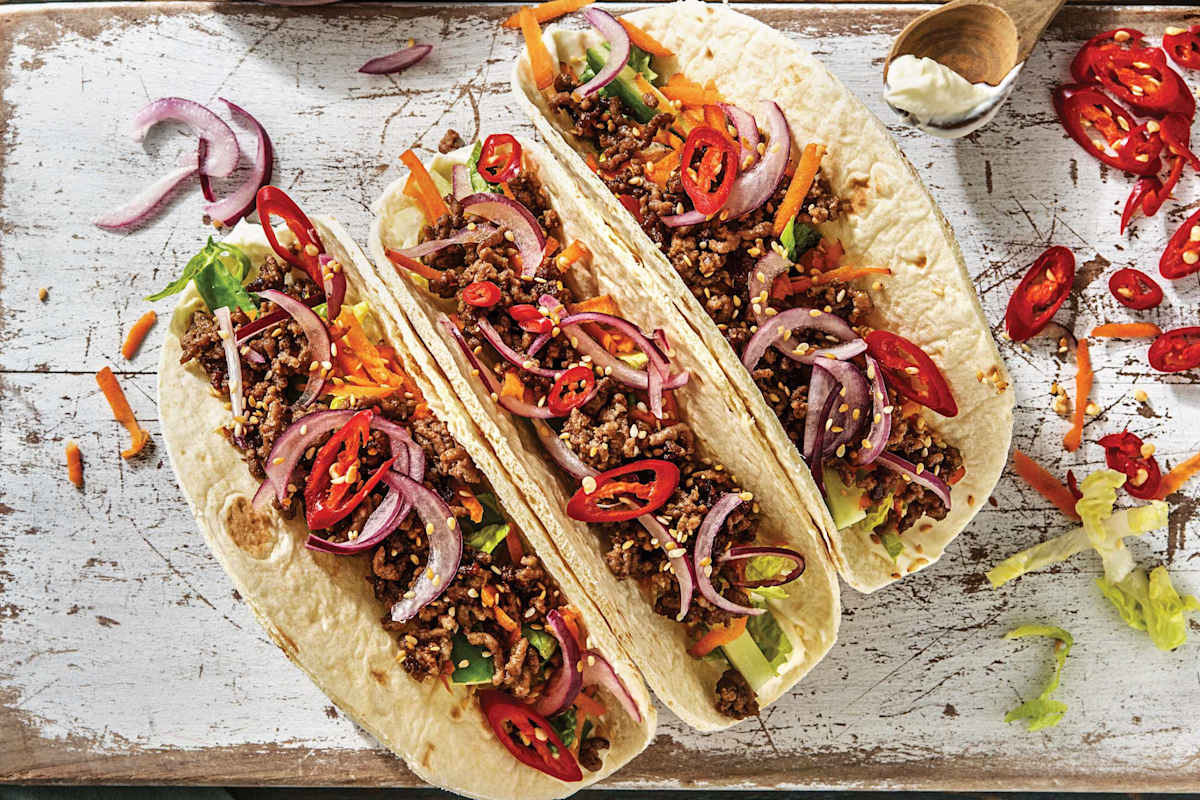 Five-Spice Sesame Beef Tacos 