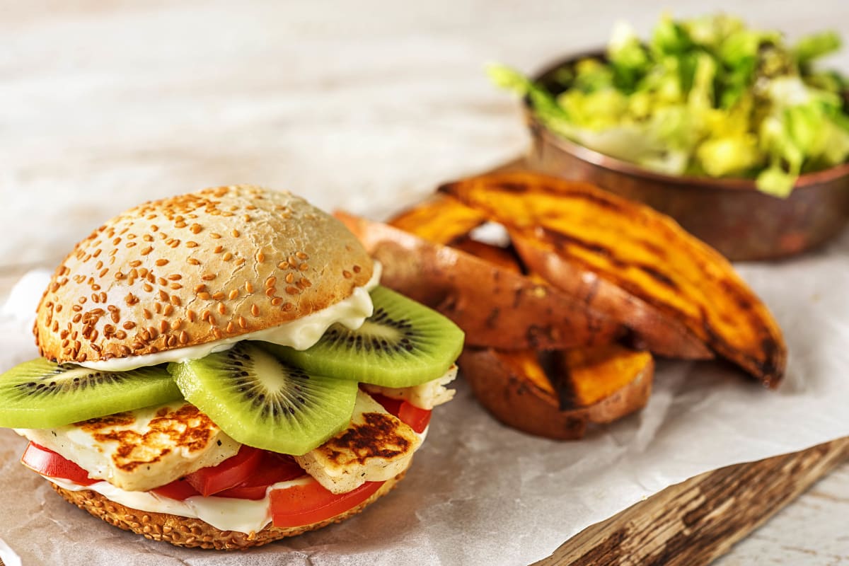 Kiwi-Halloumi-Burger