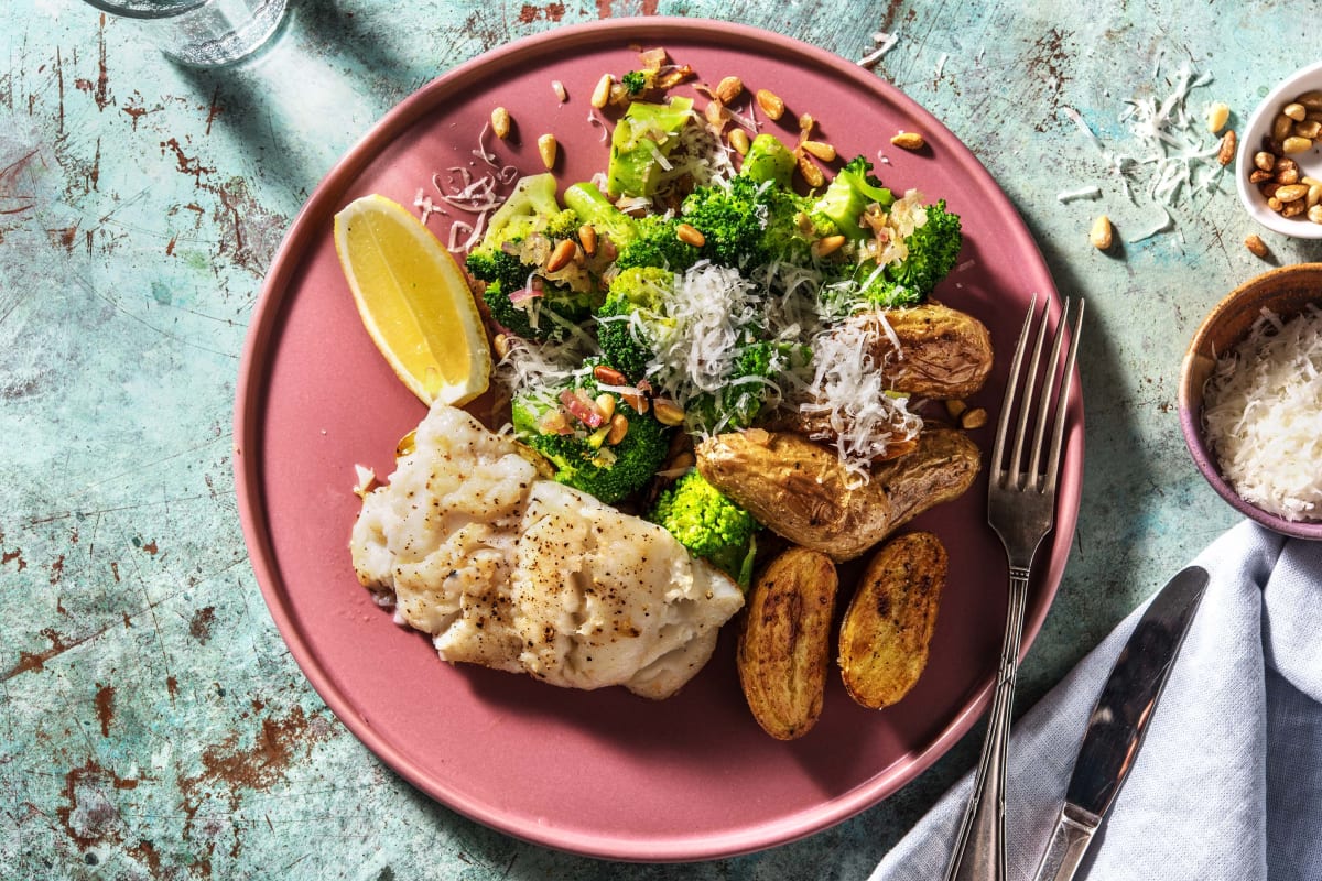 Brocoli croquant et cabillaud poêlé