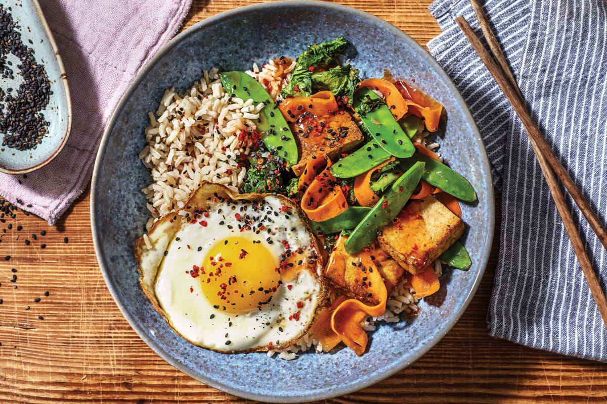 Ginger Tofu & Sweet Chilli Rice Bowl