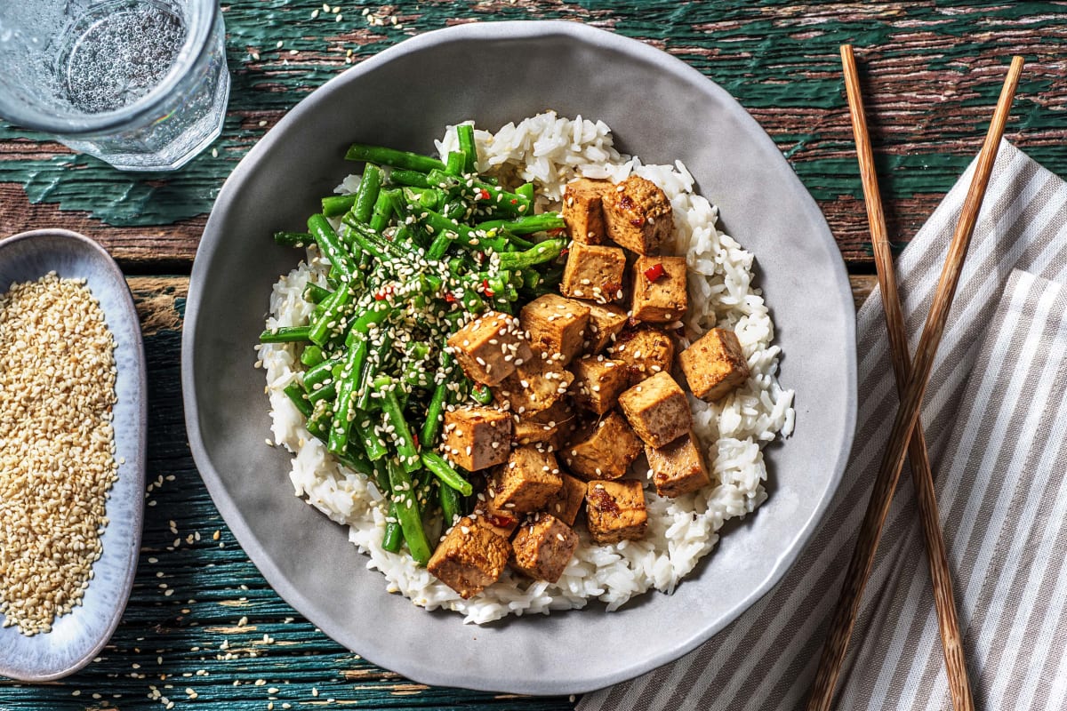 Tofu in soja-honingmarinade