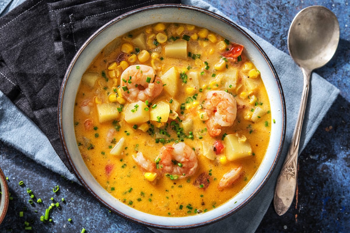 Soupe onctueuse aux crevettes et au lait de coco