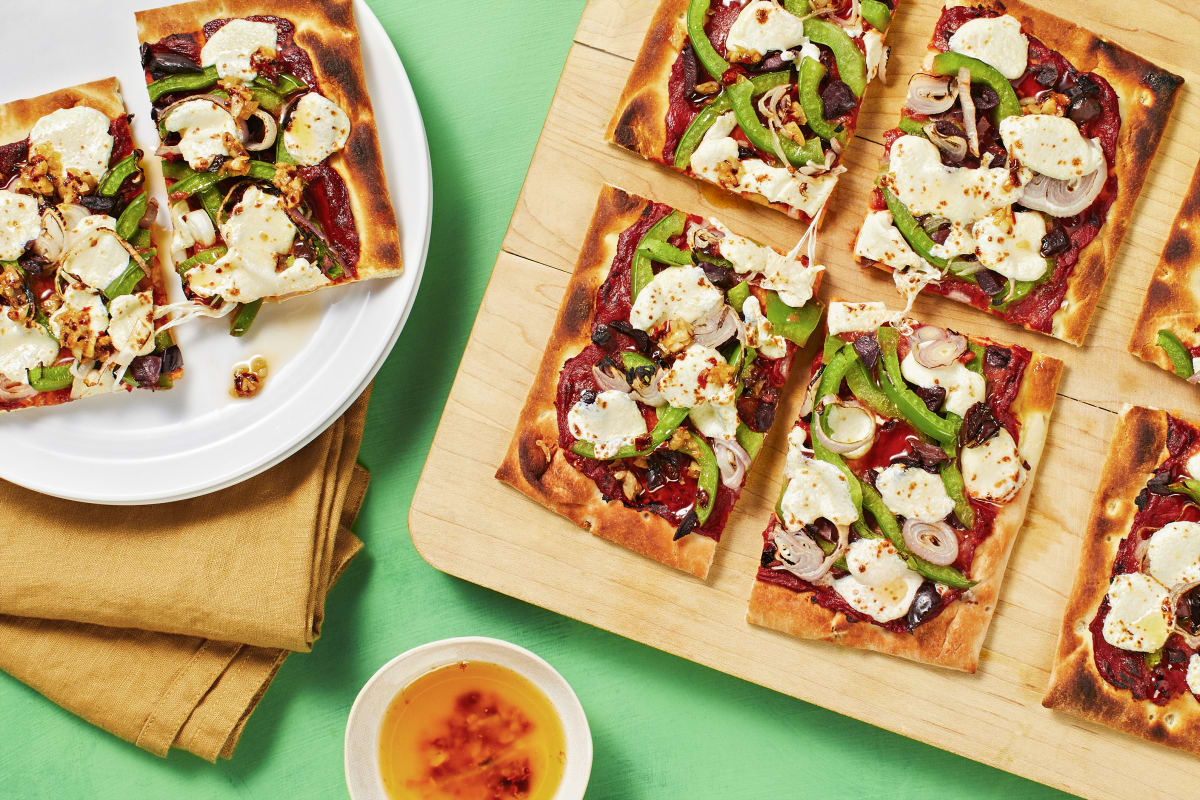 Green Pepper and Black Olive Flatbread