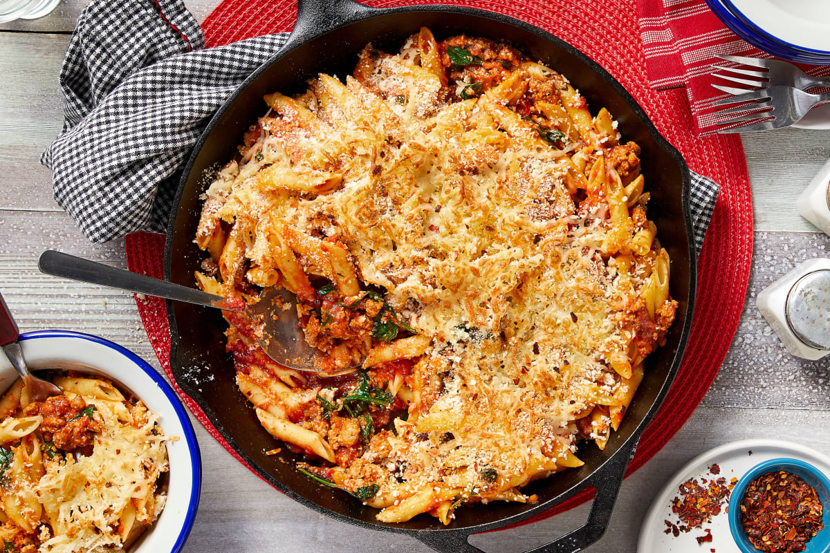 Pork Bolognese Pasta Casserole