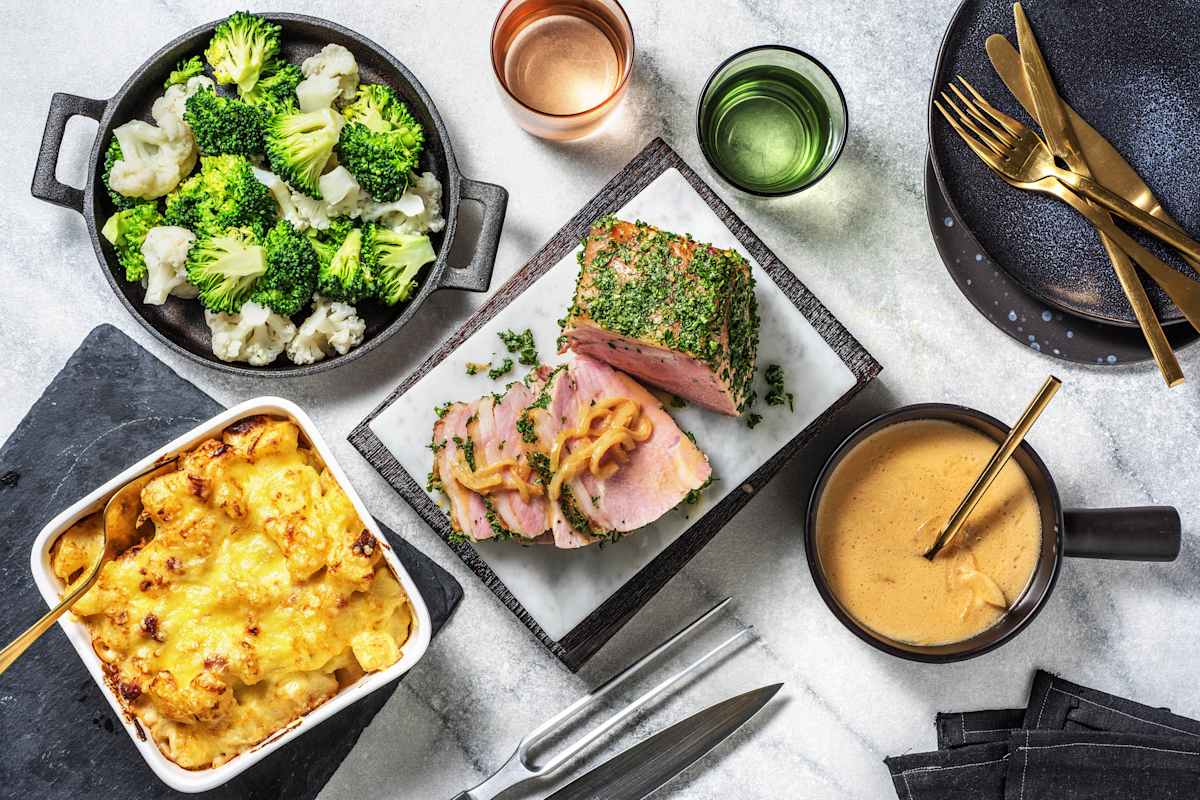 Schweinebraten mit Kartoffel-Speck-Auflauf