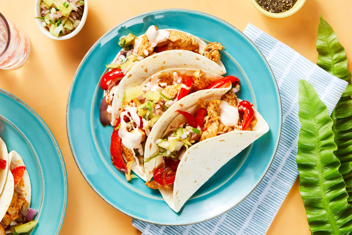 One-Pan Tropical Chicken Tacos
