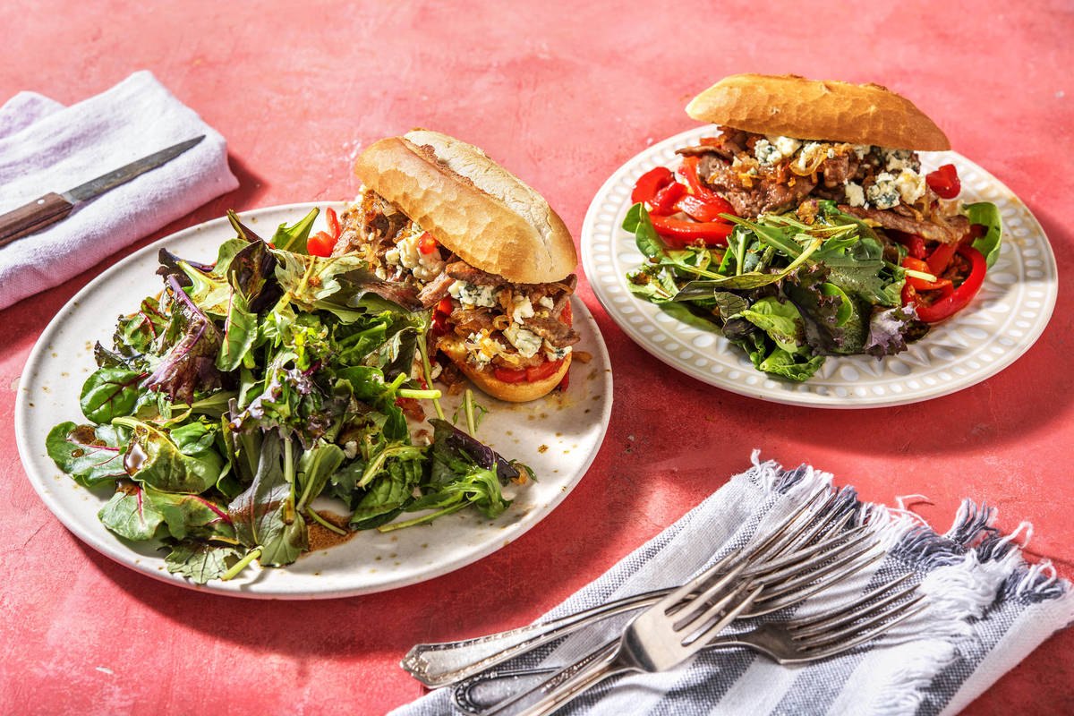 Sandwich au bœuf et au poivron rôti