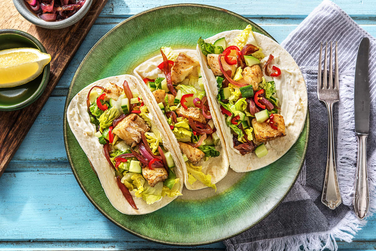 Würzige Cajun-Tacos mit Seelachs
