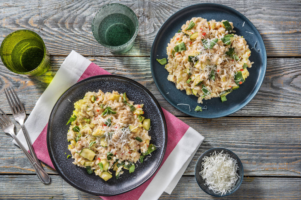 Risotto met courgette en buffelmozzarella Recept HelloFresh