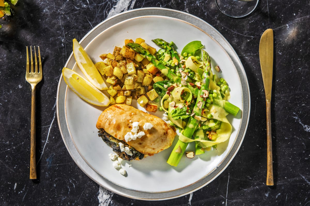 Poulet farci aux épinards et au chèvre