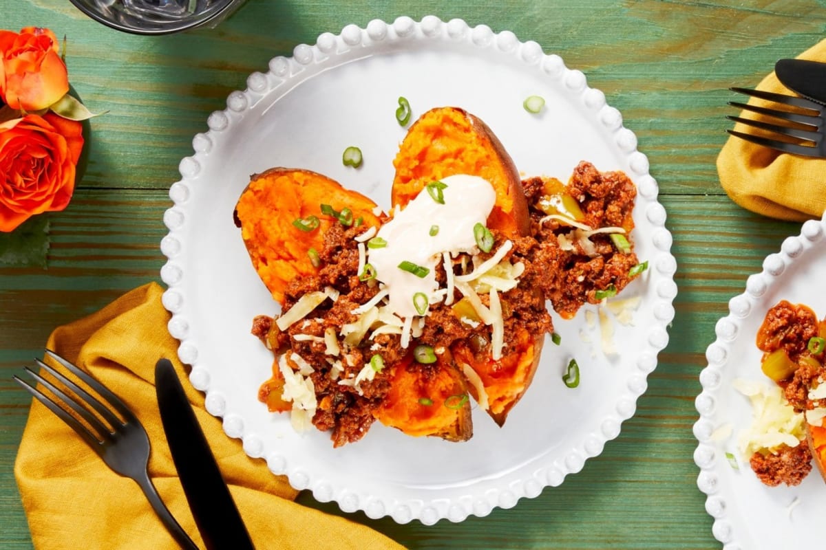 Chili-Loaded Sweet Potatoes