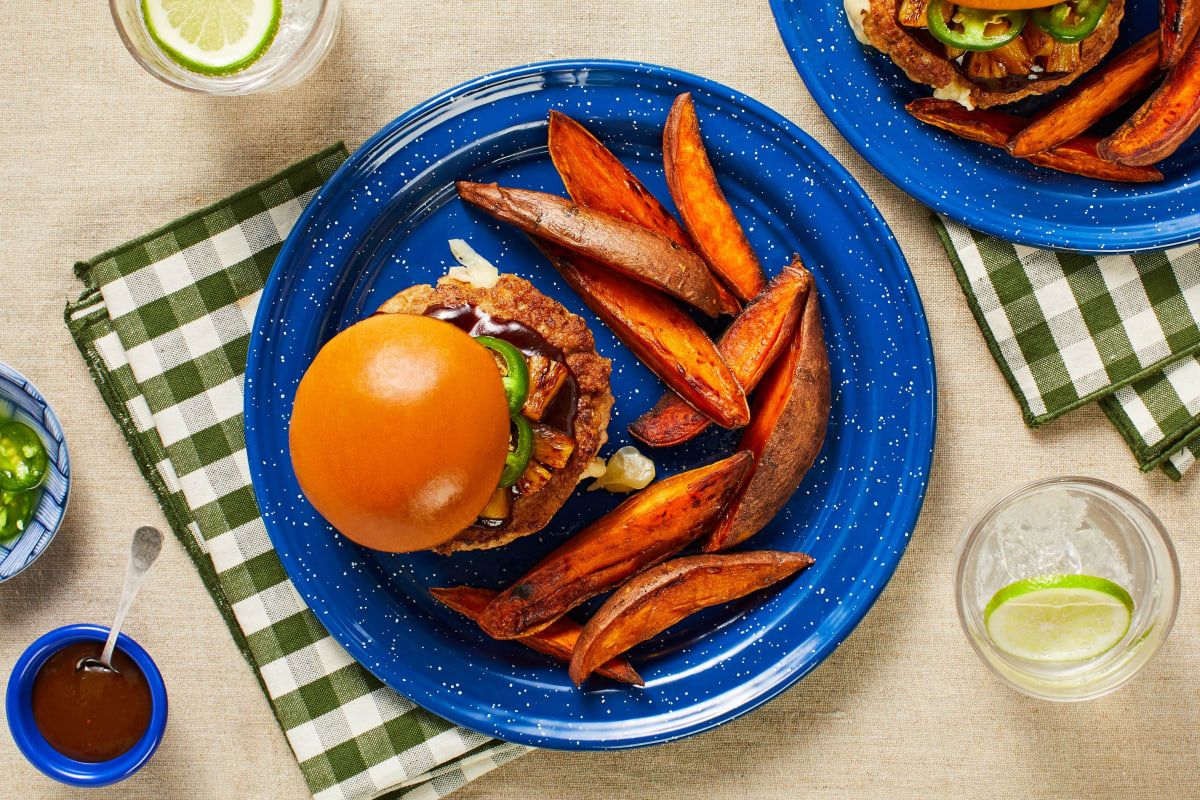 Cheesy Stuffed BBQ Pork Burgers