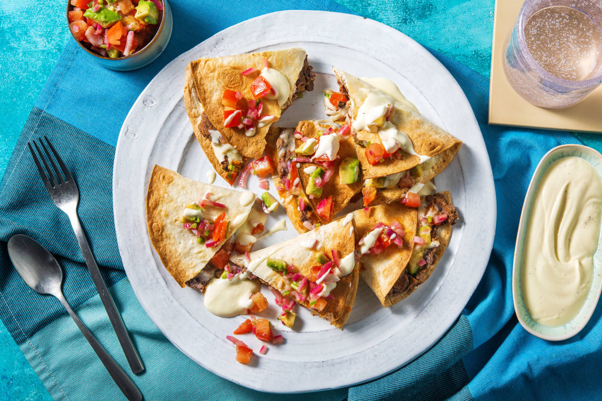 Hello Quesadillas Gebackene Kase Tortillas Rezept Hellofresh