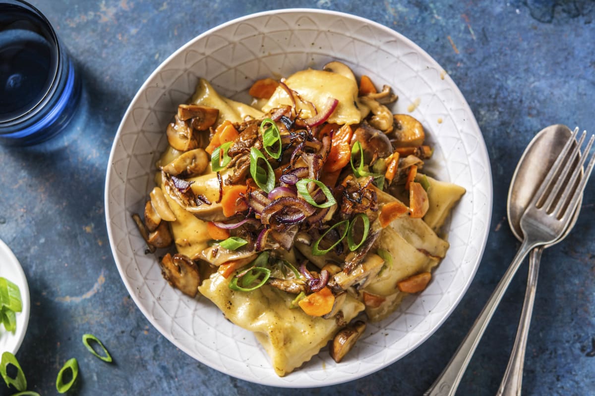 GemüseMaultaschen-Pilz-pfanne