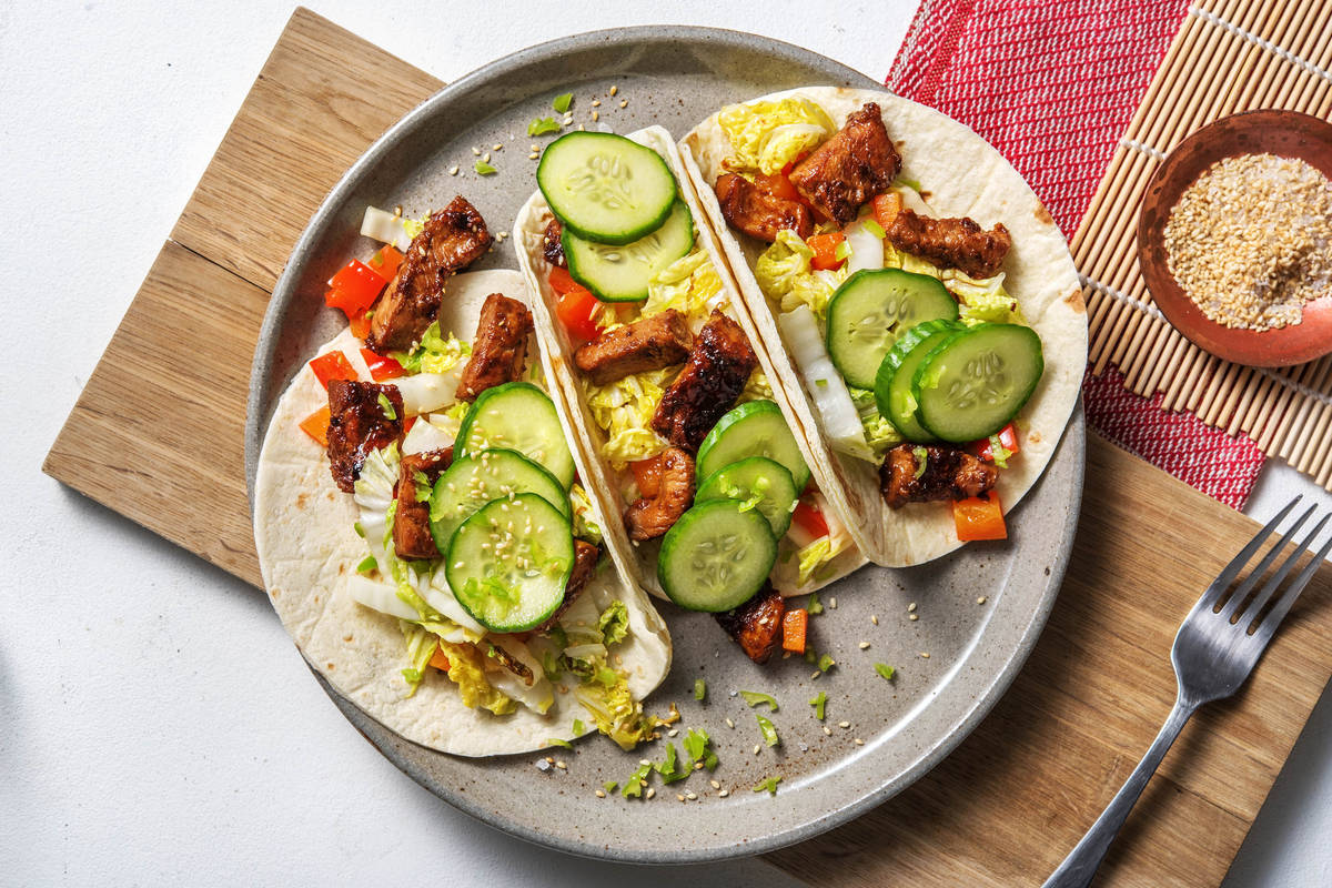 Mini-tortillas aux dés de filet de porc