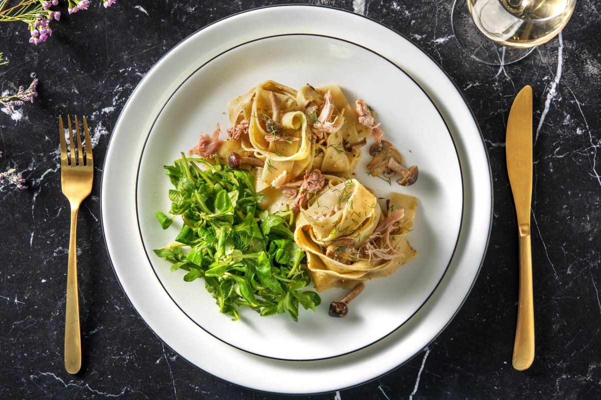 Pappardelle fraîches au poulet confit