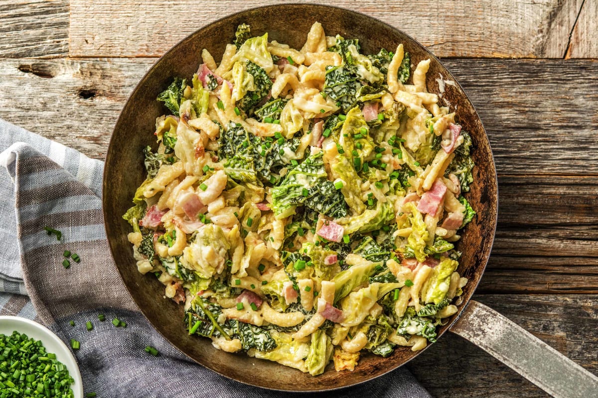 Gebratene Spätzle mit Bacon