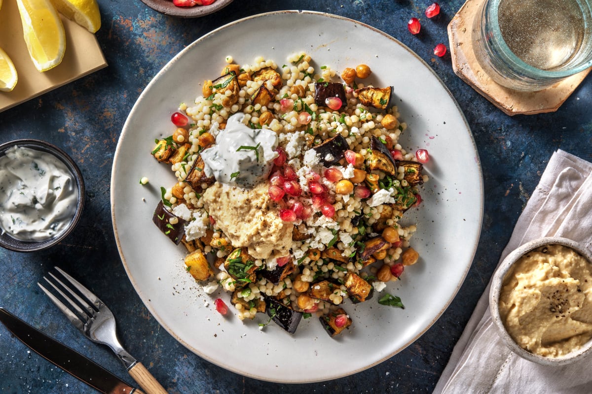 Perlencouscous mit Baharat-Aubergine