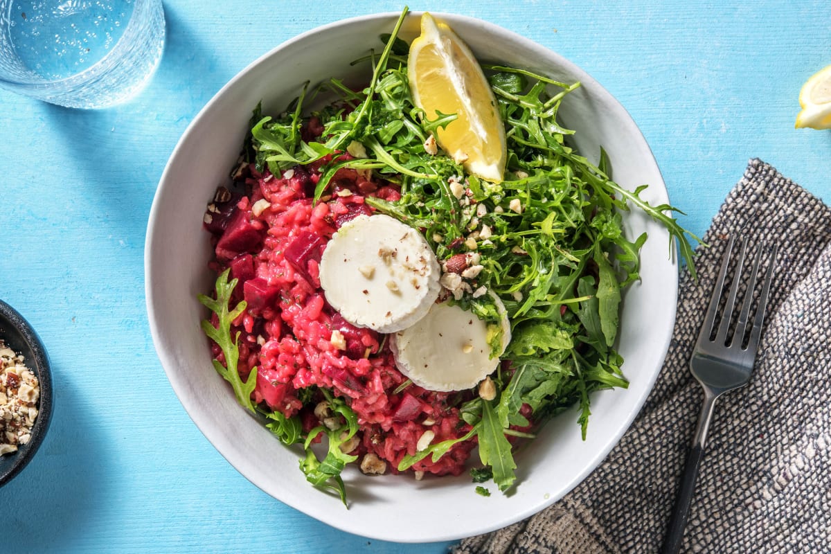 Risotto mit Randen und Ziegenkäse