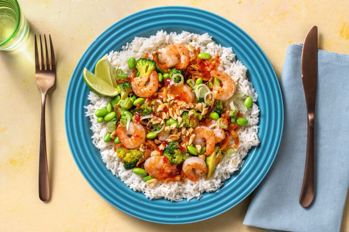 Bild von Asiatische Garnelen-Bowl mit Edamame