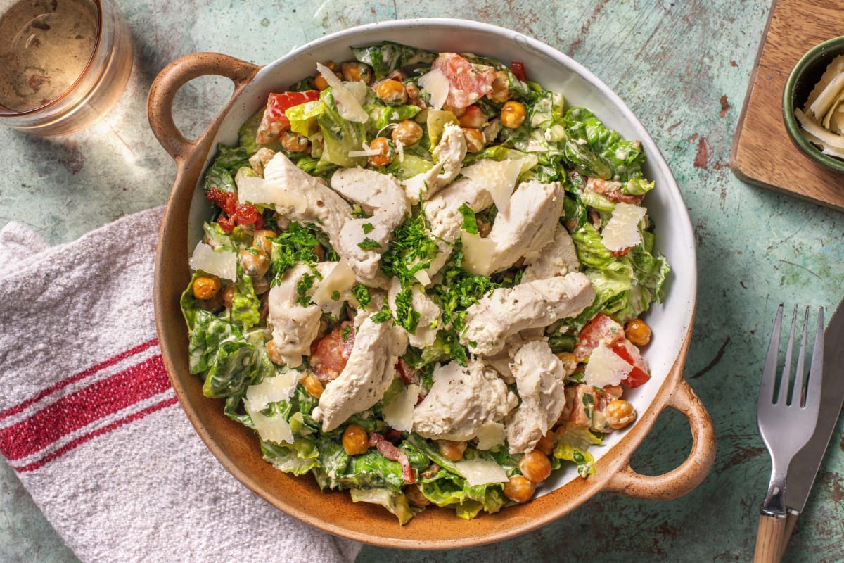 Salat nach Caesar-Art mit Kichererbsen